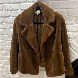 Vince Brown Faux Fur Jacket